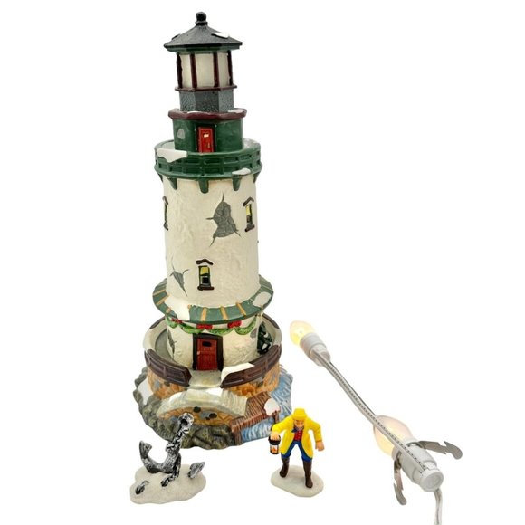 Santa's Workbench Collection Towne Series Lighthouse 11 x 5 Porcelain Keeper - Picture 1 of 14